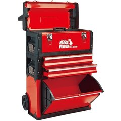 Tööriistakast ratastega Big Red, 3-osaline hind ja info | Tööriistakastid, tööriistahoidjad | kaup24.ee