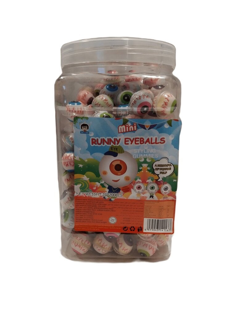 Jelly kommid Mini Runny Eyeballs, 200 tk x 2 g цена и информация | Maiustused | kaup24.ee