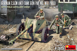 Liimitav mudel MiniArt 35400 German 7.5cm Anti-Tank Gun PaK 40. Mid Prod. & Artillery Crew 1/35 hind ja info | Liimitavad mudelid | kaup24.ee