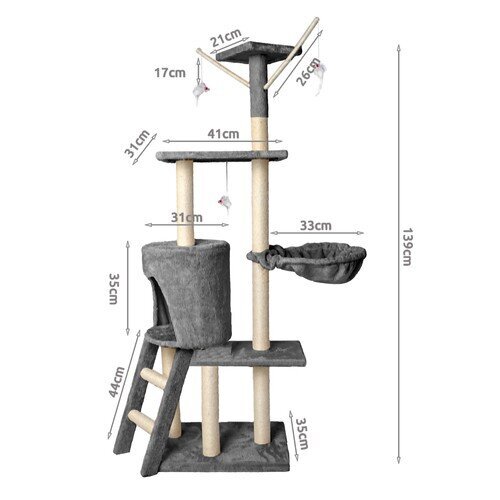 Kassikraabits 138cm J78 hind ja info | Kassi kraapimispuud | kaup24.ee