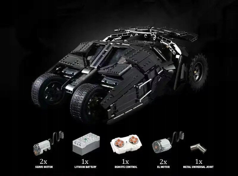 Kaugjuhitav Batmobile, must, 2830 tk hind ja info | Klotsid ja konstruktorid | kaup24.ee