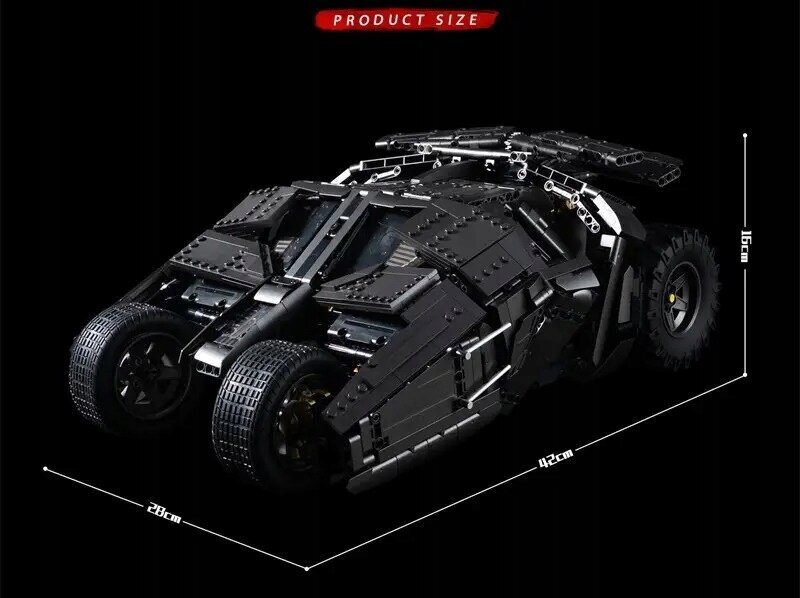 Kaugjuhitav Batmobile, must, 2830 tk hind ja info | Klotsid ja konstruktorid | kaup24.ee