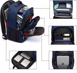 Рюкзак для ноутбука большой противоугонный с USB синий цена и информация | Рюкзаки, сумки, чехлы для компьютеров | kaup24.ee