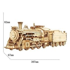 Строительный набор Robotime Локомотив 308 элементов 3D модель 307x67x82 см цена и информация | Конструкторы и кубики | kaup24.ee