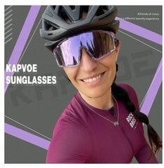 Красочные велосипедные солнцезащитные очки Kapvoe1 для мужчин и женщин с линзами, цвет фиолетовый цена и информация | Спортивные очки | kaup24.ee