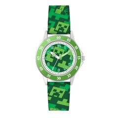 MINECRAFT Creeper наручные часы с силиконовым ремешком цена и информация | Аксессуары для детей | kaup24.ee