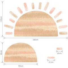 Наклейки на стену Pastelowe Love розовые солнце цена и информация | Декоративные наклейки | kaup24.ee