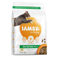 Iams for Vitality для взрослых кошек с курицей, 1,5 кг цена и информация | Сухой корм для кошек | kaup24.ee