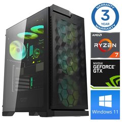 INTOP Ryzen 7 5700X 32GB 1TB SSD M.2 NVME+2TB GTX1650 4GB WIN11 цена и информация | Стационарные компьютеры | kaup24.ee