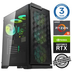 INTOP Ryzen 5 5500 16GB 250SSD M.2 NVME RTX4060 8GB no-OS цена и информация | Стационарные компьютеры | kaup24.ee