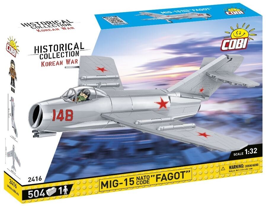 Konstruktor Cobi HC Korea sõja MIG-15 Fagot 2416, 504 tk hind ja info | Klotsid ja konstruktorid | kaup24.ee