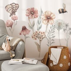 Наклейки на стену Pastelowe Love полевые цветы I цена и информация | Декоративные наклейки | kaup24.ee