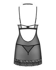 Seksikas aluspesu Obsessive Donarella Chemise & Thong, must hind ja info | Naiste sekspesu | kaup24.ee