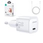 Minilaadija, Joyroom JR-TCF021, juhtmega, iPhone Lightning, USB-C 20 W, PD, valge hind ja info | Mobiiltelefonide laadijad | kaup24.ee