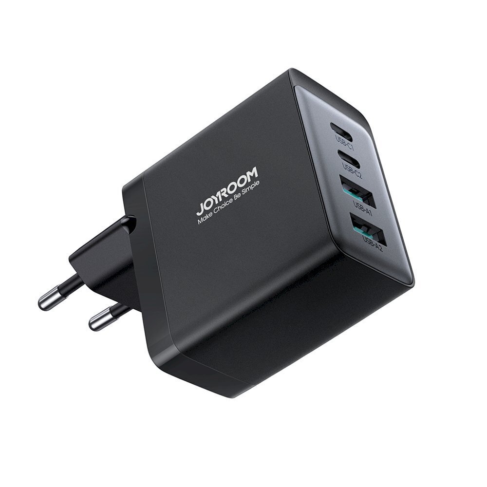 Võrgulaadija USB-C kaabliga, Joyroom JR-TCG02, 67 W., 2x USB 2x USB-C, 1,2 m., must hind ja info | Mobiiltelefonide laadijad | kaup24.ee