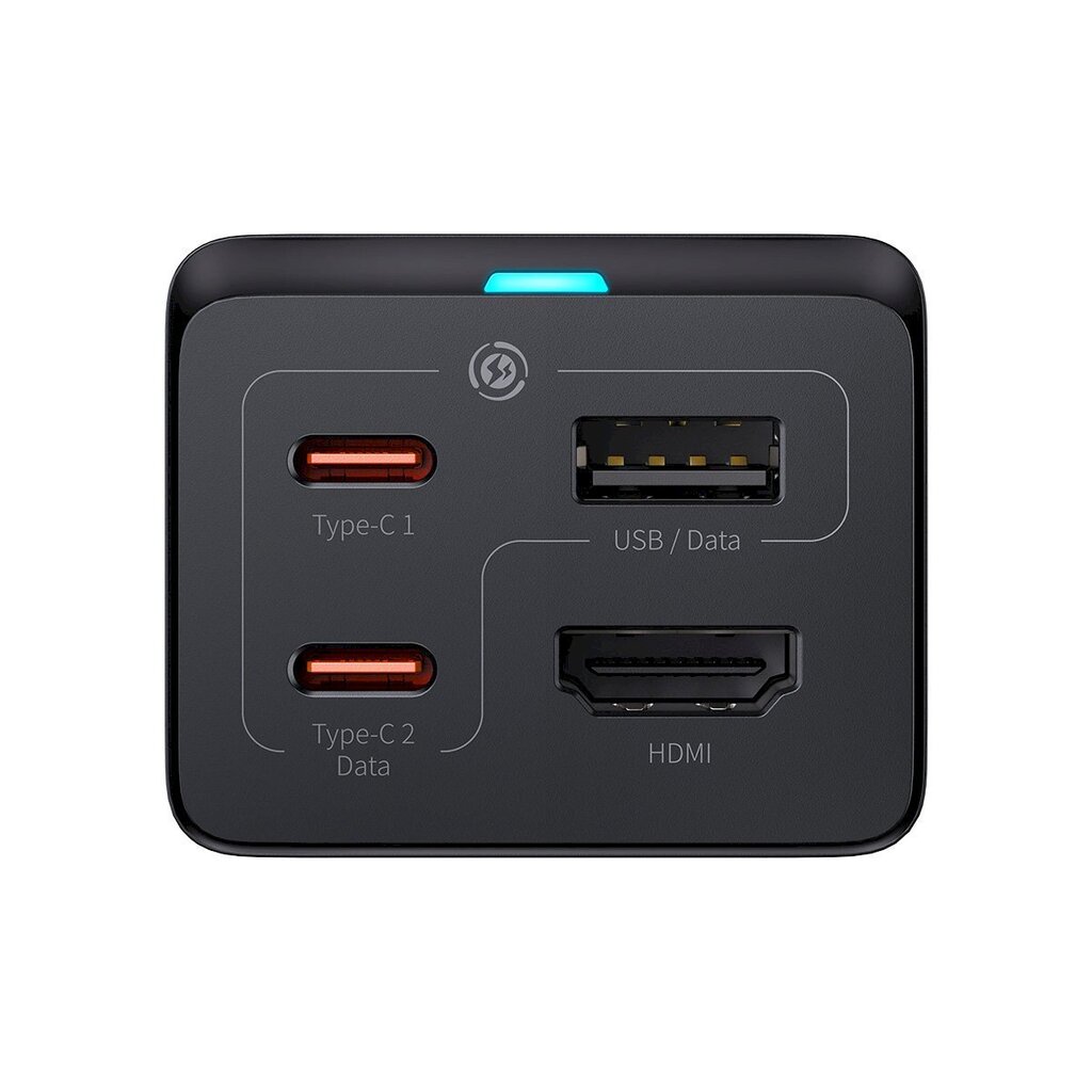 Võrgulaadija 2in1 Baseus CCGP1102011 Pro, HUB konverter, HDMI 4K 2x USB-C USB-A, must hind ja info | Mobiiltelefonide laadijad | kaup24.ee