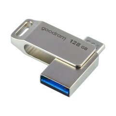 Mälupulk kahe USB 3.2, USB-C OTG ühendusega, 128 GB, ODA3, hõbedane hind ja info | Mälupulgad | kaup24.ee