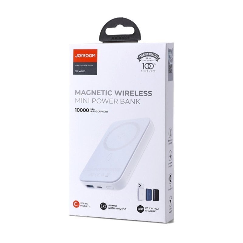 Mini toiteallikas Joyroom JR-W0201, magnetiline koos QC PD USB-C laadijaga, 10000 mAh, valge hind ja info | Akupangad | kaup24.ee