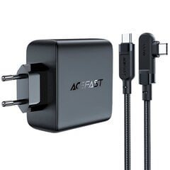Быстрое зарядное устройство, Acefast A371, 3x USB-C, 1x USB-A, USB-C, угловой кабель 2 м., 100 Вт., черный цена и информация | Зарядные устройства для телефонов | kaup24.ee