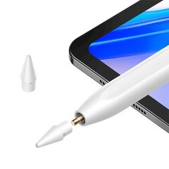Перо для iPad с активным сменным наконечником, Baseus P80015806211-021, с кабелем USB-C, белое цена и информация | Аксессуары для планшетов, электронных книг | kaup24.ee