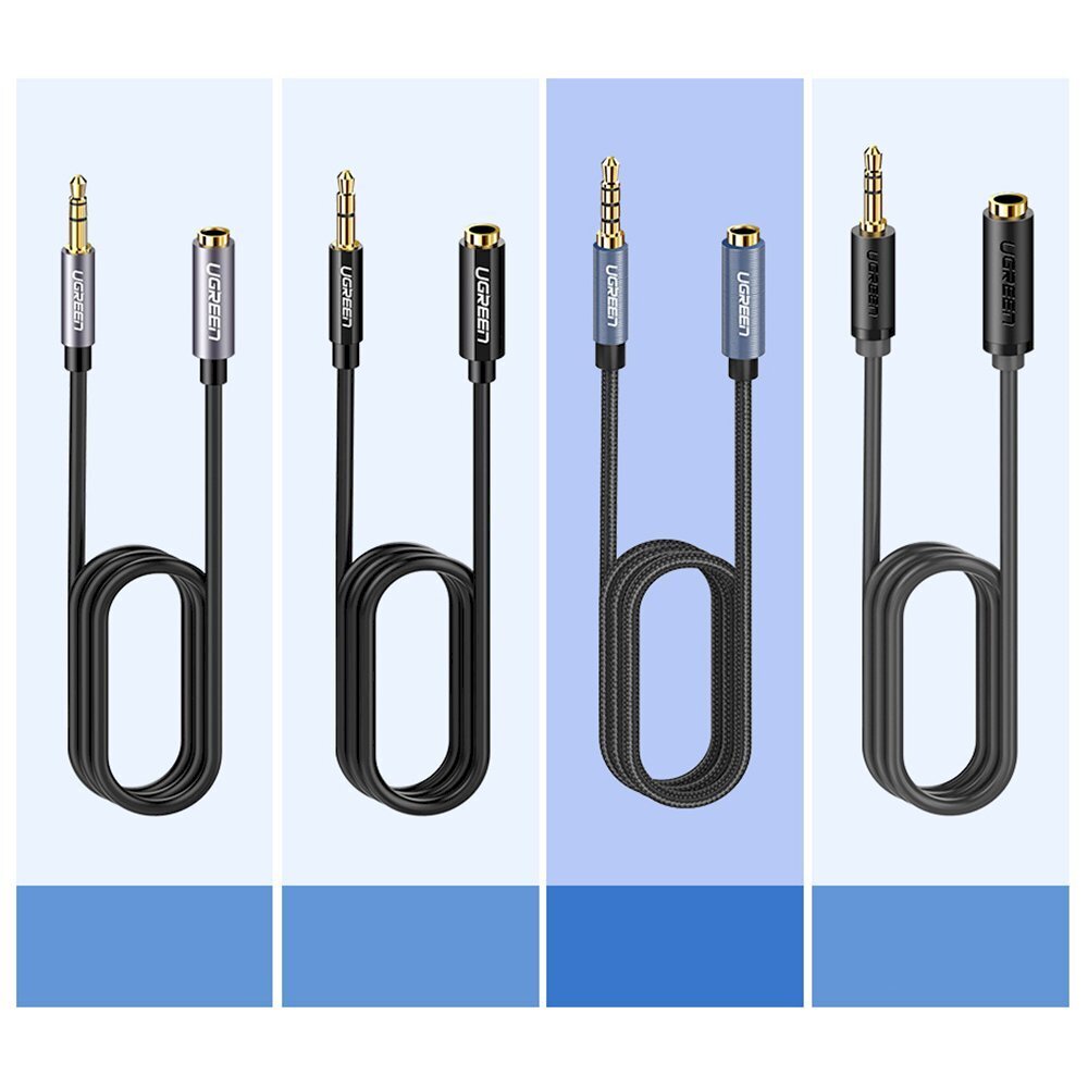Audiokaabli pikendus, adapter, Ugreen, AUX minipesa 3,5 mm., 2 m, sinine hind ja info | USB jagajad, adapterid | kaup24.ee