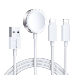 Кабель с индуктивным зарядным устройством, 3 в 1, Joyroom S-IW0071, USB-A., 1,2 м., белый цена и информация | Зарядные устройства для телефонов | kaup24.ee