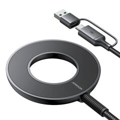 Magnetiline traadita laadija, Joyroom, 15 W., koos USB / USB-C kaabliga, must hind ja info | Mobiiltelefonide laadijad | kaup24.ee