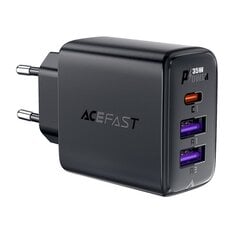 Сетевое зарядное устройство с 3 портами, Acefast A571, БП 35 Вт., GaN2x USB-A, USB-C, черный цена и информация | Зарядные устройства для телефонов | kaup24.ee