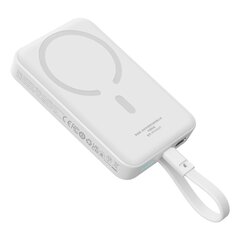 Mini akupank Baseus, 10000 mAh., 30 W., 0,3 m USB-C kaabliga, valge hind ja info | Akupangad | kaup24.ee
