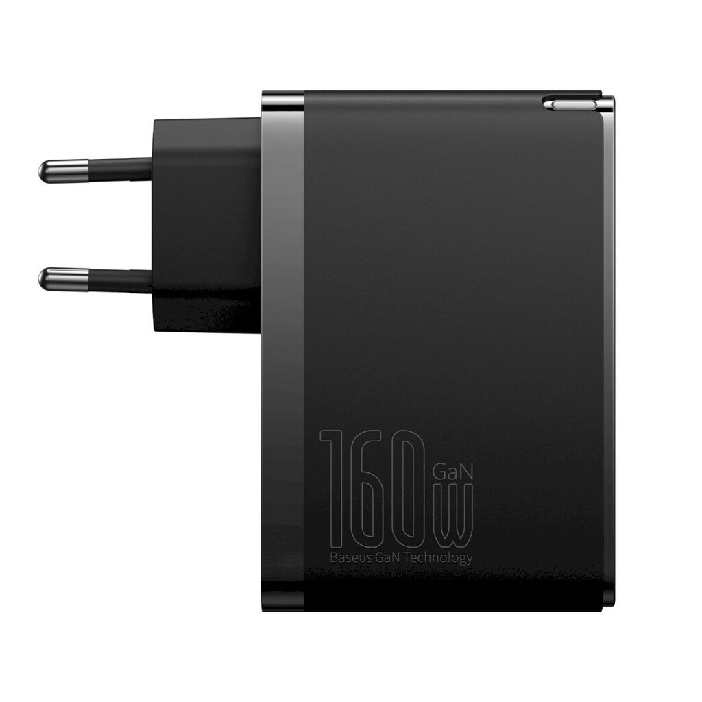 USB-A võrgulaadija, Baseus GaN51Pro, 160 W. GaN5 2x USB-C /+ USB-C kaabel, must. цена и информация | Mobiiltelefonide laadijad | kaup24.ee