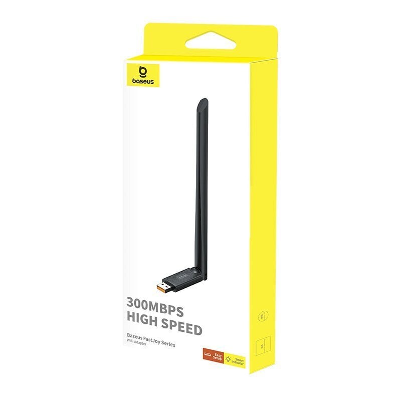 Väline võrguadapter, Baseus BS-OH1721, 6 dBi antenniga, USB WiFi 2,4 GHz., 300 Mbit/s., must цена и информация | USB jagajad, adapterid | kaup24.ee