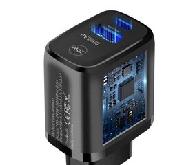 Adapter Võrgulaadija, Electronics LV-1049, must, 1 tk hind ja info | Mobiiltelefonide laadijad | kaup24.ee