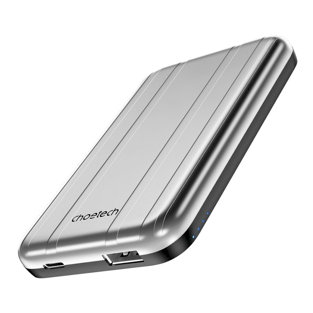 Väike induktiivne aku, Choetech B6551, 5000 mAh., USB-A USB-C, hõbedane hind ja info | Akupangad | kaup24.ee