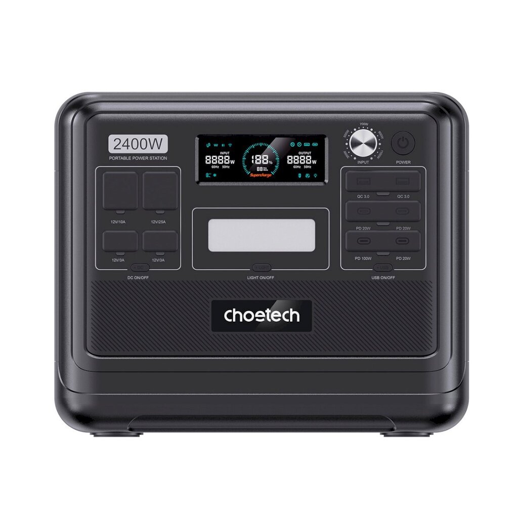 Elektrijaam, Choetech BS0081, 640000mAh., 2400W., USB-A USB-C, XT60, AC 50/60Hz., must hind ja info | Akupangad | kaup24.ee