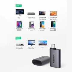 Видеоадаптер, Ugreen US3201, USB-C - HDMI 4K, серый цена и информация | Адаптеры и USB-hub | kaup24.ee