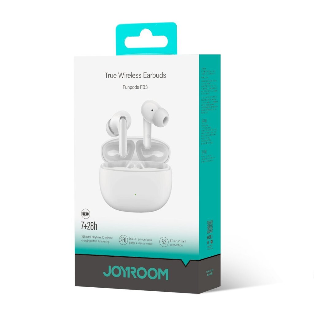 Juhtmevabad kõrvaklapid, Joyroom JR-MW0311, Bluetooth 5.3, valge цена и информация | Kõrvaklapid | kaup24.ee