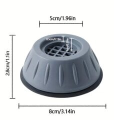 Universaalsed kummist antivibratsiooni jalad, Electronics LV-1071, hall, 4 tk hind ja info | Kodumasinate lisatarvikud | kaup24.ee