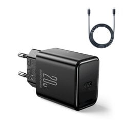 Сетевое зарядное устройство, Joyroom JR-TCF061, USB-C, кабель, черный цена и информация | Зарядные устройства для телефонов | kaup24.ee