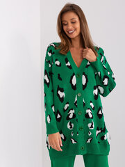 зеленый длинный свитер оверсайз с ажурным узором цена и информация | Женские кофты | kaup24.ee