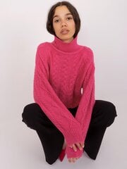 длинный свитер оверсайз флуоресцентно-розового цвета с ажурным узором цена и информация | Женские кофты | kaup24.ee