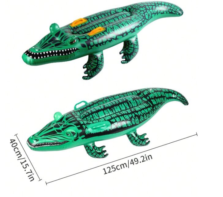 Täispuhutav krokodill Electronics LV-1094, roheline, 1 tk цена и информация | Täispuhutavad veemänguasjad ja ujumistarbed | kaup24.ee