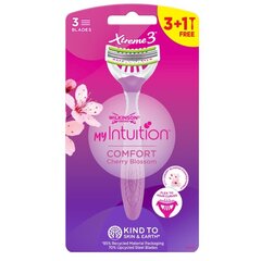 Raseerija naistele Wilkinson Sword My Intuition Xtreme 3 Comfort Cherry Blossom, 4 tk. hind ja info | Raseerimisvahendid | kaup24.ee