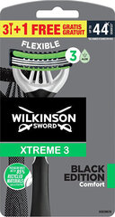 Набор одноразовых бритв Wilkinson Sword Xtreme 3 Black Edition Comfort 3+1 шт цена и информация | Косметика и средства для бритья | kaup24.ee
