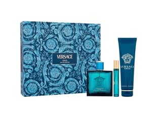 Косметический набор Versace Eros Man для мужчин: парфюмированная вода EDP, 100 мл + гель для душа, 150 мл + парфюмированная вода EDP, 10 мл цена и информация | Женские духи | kaup24.ee