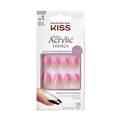 Искусственные ногти Kiss Salon Acrylic French Color Squared, 28 шт. цена и информация | Средства для маникюра и педикюра | kaup24.ee