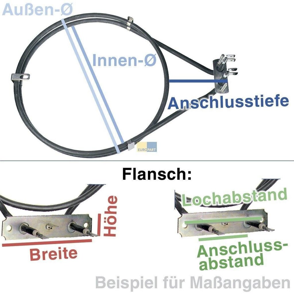 Heißluft Heizung Ringheizung 1700W Backofen ORIGINAL Bosch Neff 00494643 цена и информация | Kodumasinate lisatarvikud | kaup24.ee