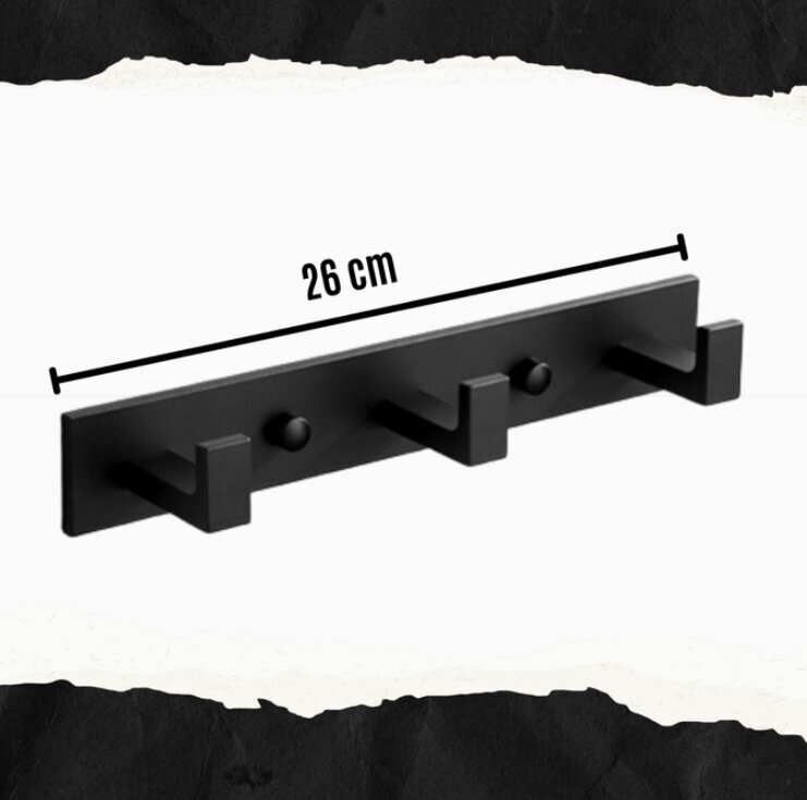 Vannitoarätikuhoidja, 26cm, must hind ja info | Vannitoa sisustuselemendid ja aksessuaarid | kaup24.ee