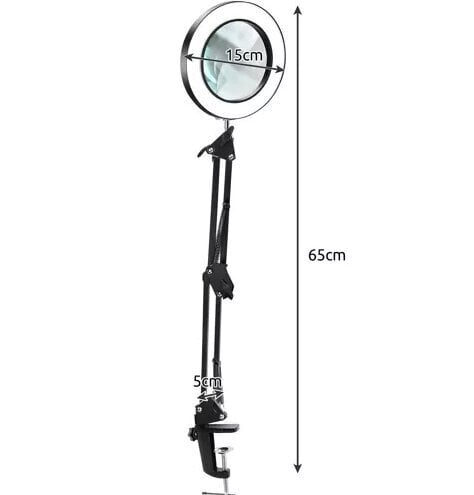 LED-lamp suurendusklaasiga, must hind ja info | Laualambid | kaup24.ee