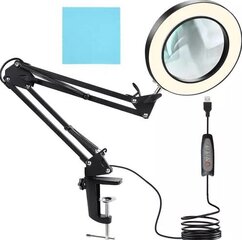 Черная светодиодная лампа с увеличительным стеклом цена и информация | Настольные лампы | kaup24.ee