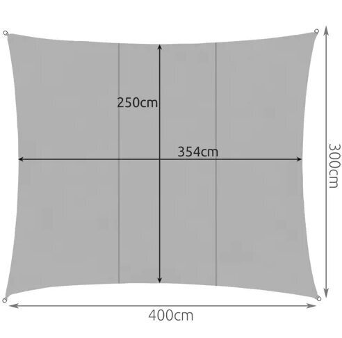 Päikese puri 4x3m, hall цена и информация | Varikatused ja aiapaviljonid | kaup24.ee